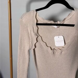 Altar'd State Cream Long Sleeve Dress